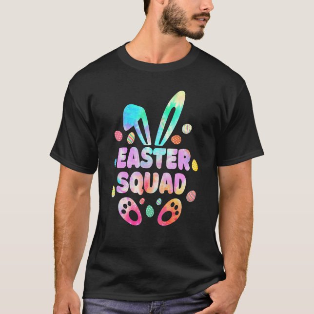 Påsk Squad Tie Die Famile Matching Egg Tie Die T Shirt (Framsida)