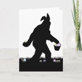Påsk Squatch med Bunny Öron Helgkort