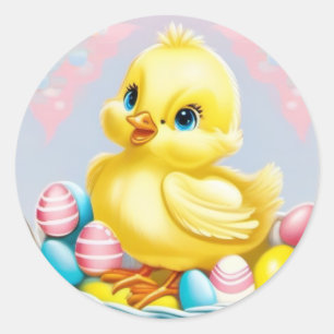 Påsk Sticker Runt Klistermärke