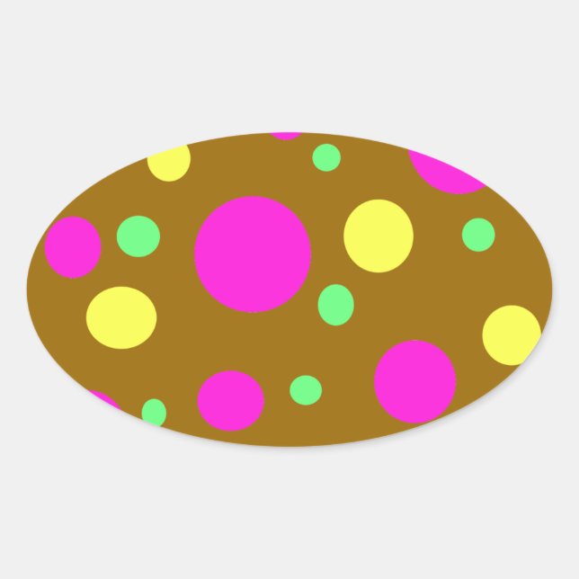 Påsk Stickers Ovalt Klistermärke (Framsida)