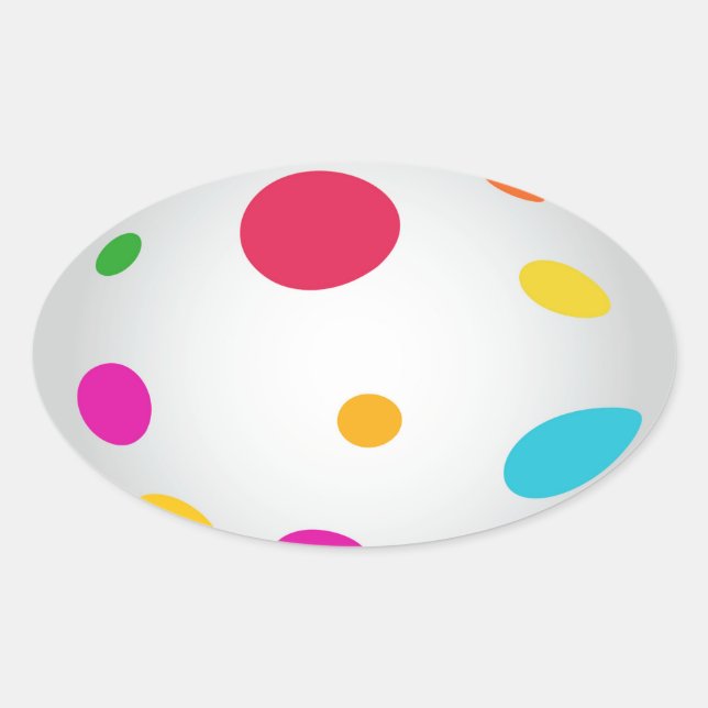 Påsk Stickers Ovalt Klistermärke (Framsida)