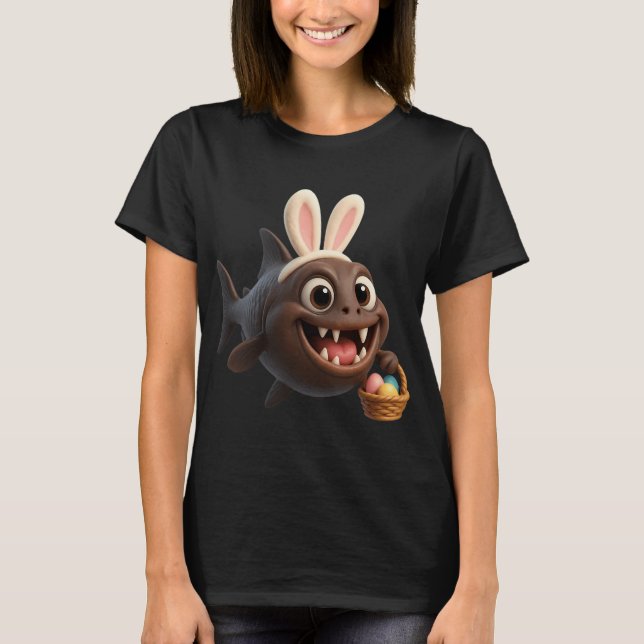Påsk Stor Gapmonster Fisk T Shirt (Framsida)