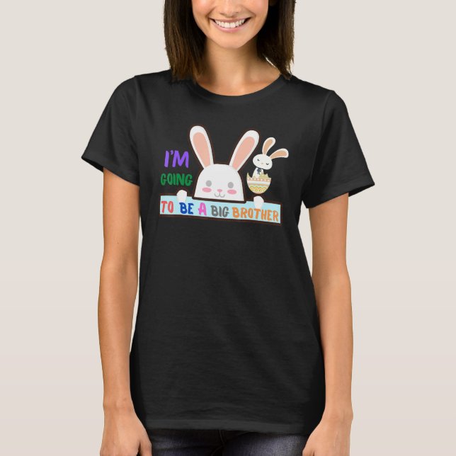 Påsk storebror som ska vara Gravid Cute Bunny T Shirt (Framsida)