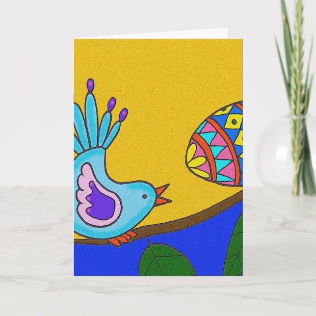 Påsk Surprise Ukrainukrainsk folkart Kort (Framsida)