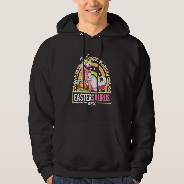 Påsk T Rex För barn Dinosaur Bunny Påsk Sauru Hoodie (Framsida)