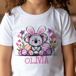 Påsk T-Shirt eget namn Girls Koala Bunny