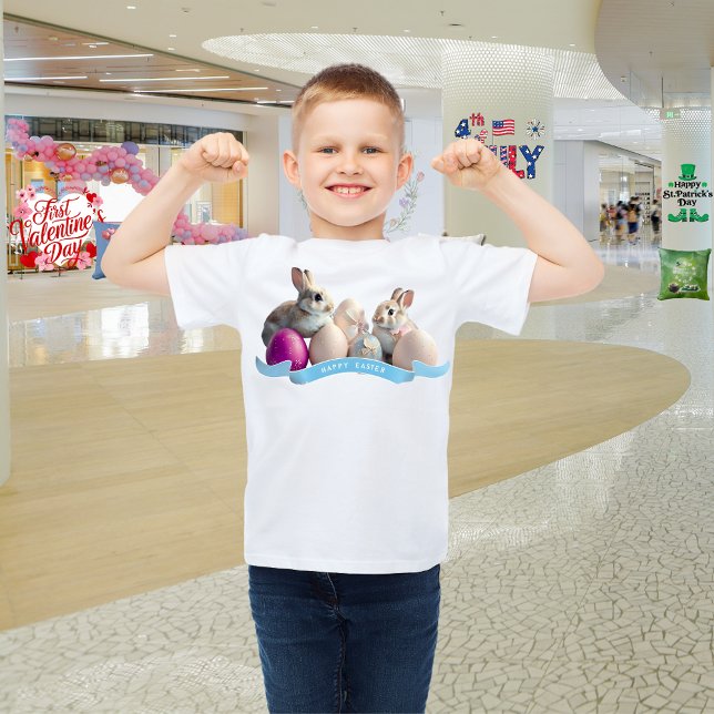 Påsk T-Shirt Två Kaniner & Påskägg (Skapare uppladdad)