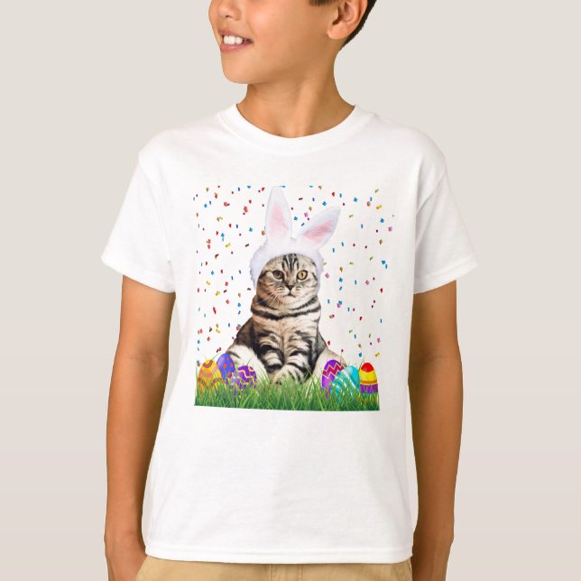 Påsk Tabby katt T Shirt (Framsida)