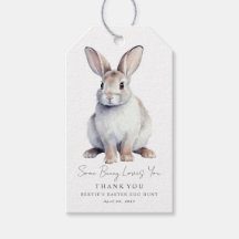 Påsk Tack Gift Märkres White Bunny