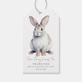 Påsk Tack Gift Märkres White Bunny Presentetikett