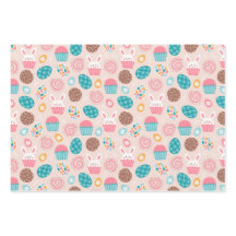 Påsk Theckes Mönster Bunnies Eggs och Chickens