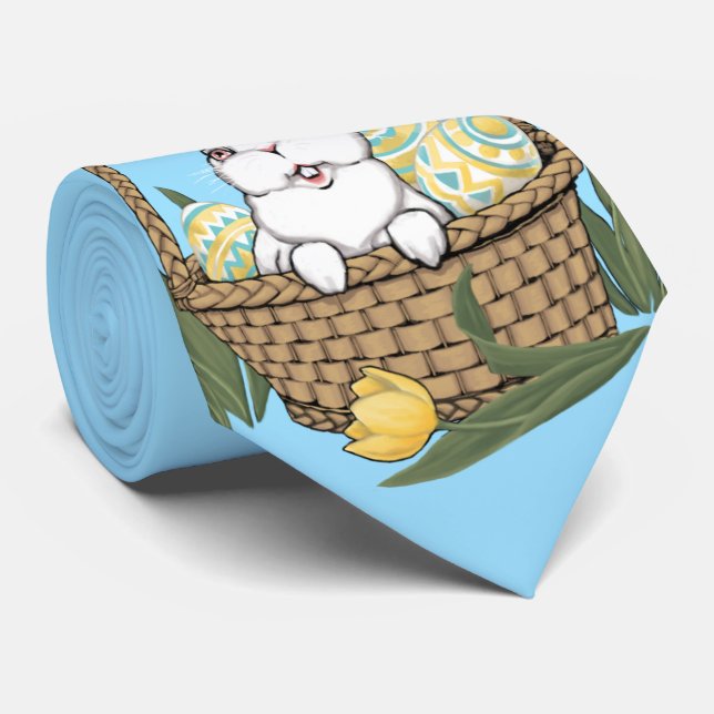 Påsk Tie Påskhare Art Necktie Påsk-gåvor Slips (Rullad)