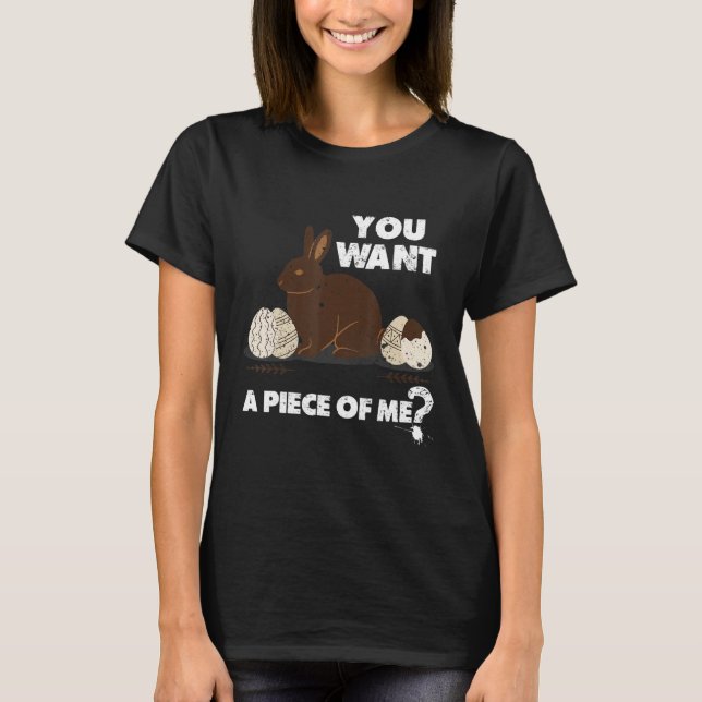 Påsk Tonåringar Ord Chocolate Bunny Rabbit Meme T Shirt (Framsida)
