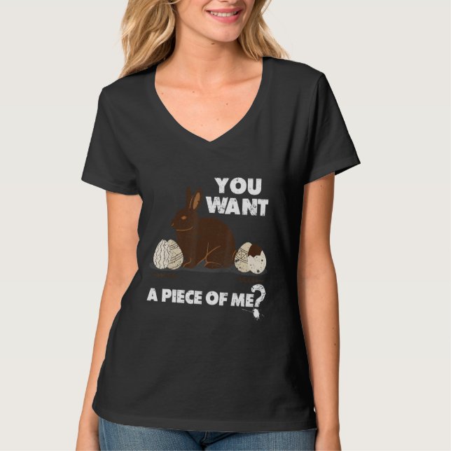 Påsk Tonåringar Ord Chocolate Bunny Rabbit Meme T Shirt (Framsida)