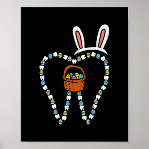 Påsk Tooth Bunny Öron Cute Teeth Dentist Dental Poster