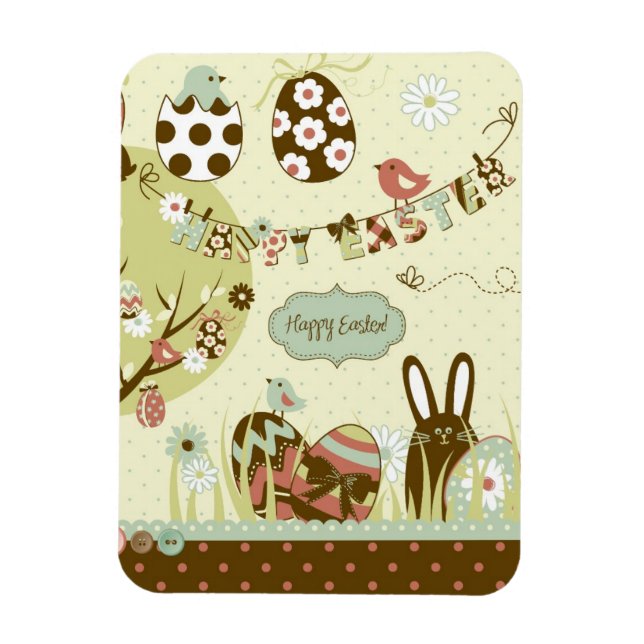 Påsk träd och en slutlinje med Brev Magnet (Vertikal)