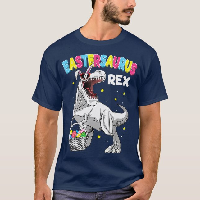 Påsk Trex Shirt För barn Dinosaur Bunny Påsk T (Framsida)
