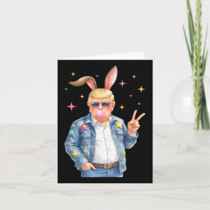 Påsk Trump Bunny Blowing Bubble Sungles Peace Si Kort