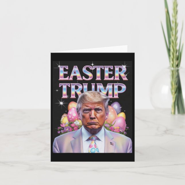 Påsk Trump Funny Påsk Firande Rabbit Hunt Kort (Framsida)