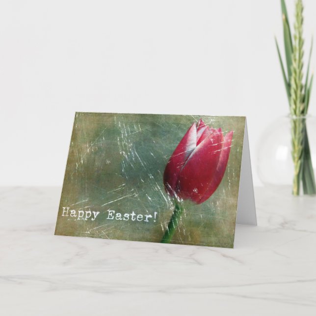 Påsk Tulip Grunge Helgkort (Framsida)