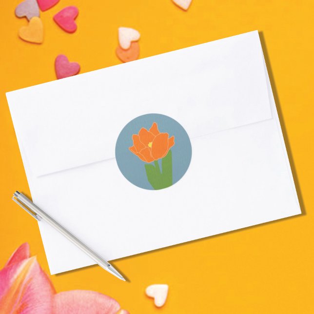 Påsk Tulip Runt Klistermärke (Skapare uppladdad)