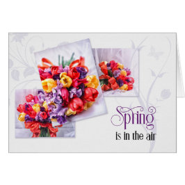 Påsk Tulips Vår ligger i Luft Bright Bouquets Hälsningskort