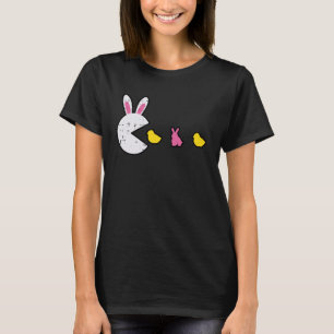 Påsk TV-spel Kaninöron Äter Retro Män Pojkar T Shirt
