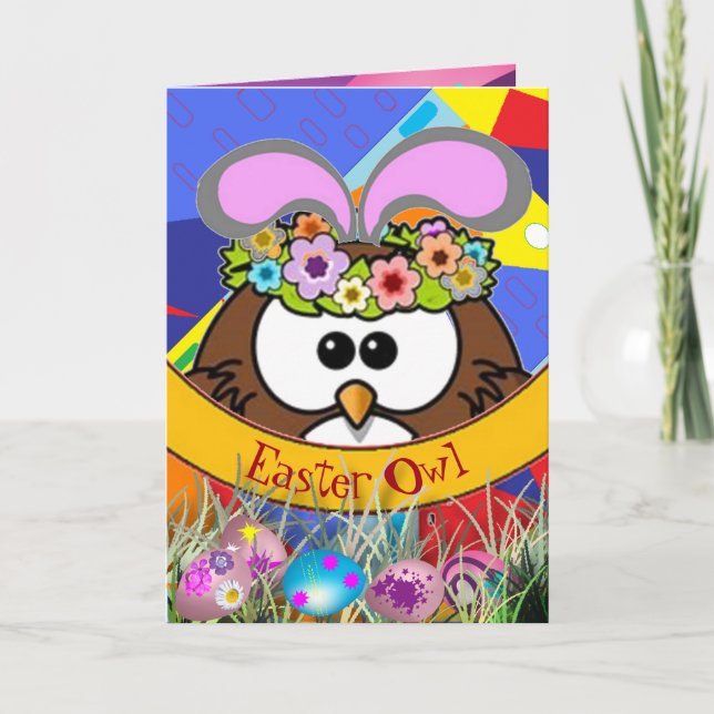 Påsk Uggla Helgkort (Framsida)