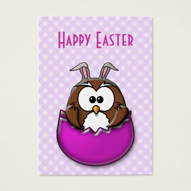 PÅSK UGGLA - ROSA VISITKORT (Framsidan)