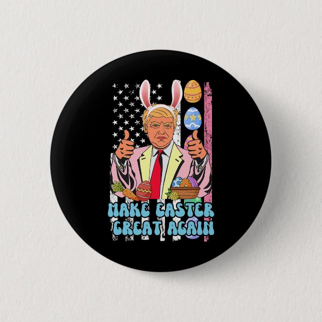 Påsk Underbar igen Lustigt Trump Påsk Dag Bunny Ea Knapp (Framsida)