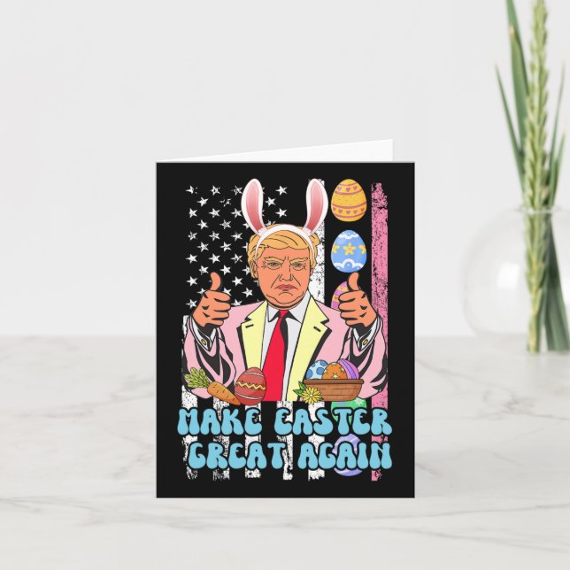 Påsk Underbar igen Lustigt Trump Påsk Dag Bunny Ea Kort (Framsida)