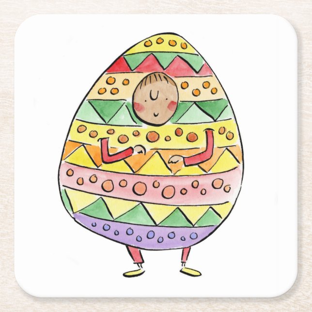 Påsk Underlägg Papper Kvadrat (Framsidan)