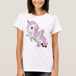 Påsk Unicorn Pegasus Chocolate Egg Poop T Shirt