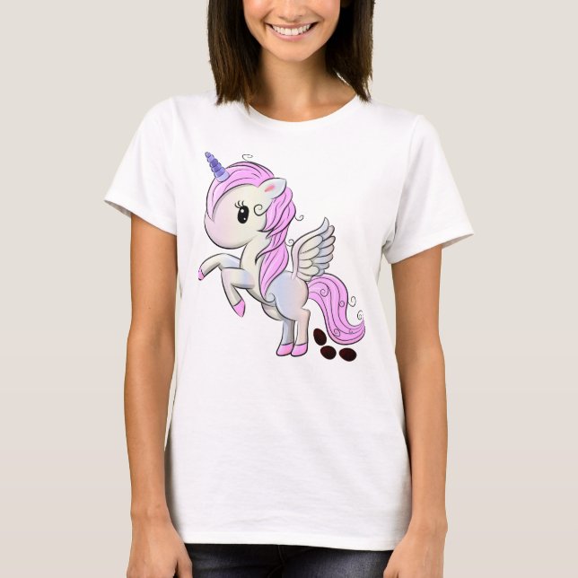 Påsk Unicorn Pegasus Chocolate Egg Poop T Shirt (Framsida)