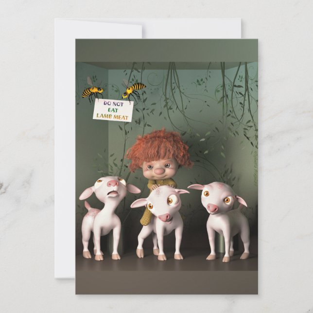 Påsk utan lamm - Version 1 Julkort (Framsida)