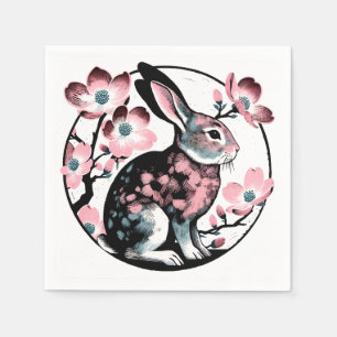 Påsk Vår Bunny Rabbit Dogwood Pappersservett