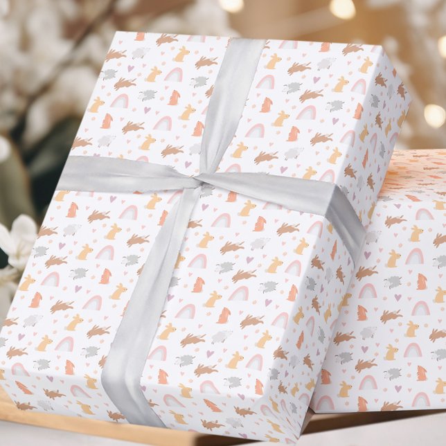 Påsk, Vår, födelsedagsdagen, Mönster Presentpapper (Easter Spring Birthday Bunny Pattern Wrapping Paper)