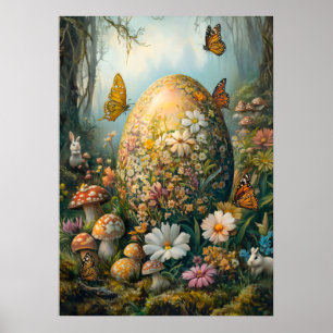 Påsk Vår Forest Nature Wildlife Painting Poster