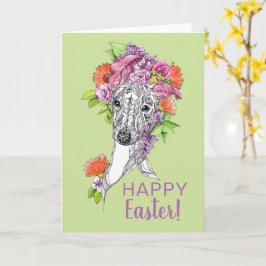 Påsk Vår Italienska greyhound Blommigt art. Kort