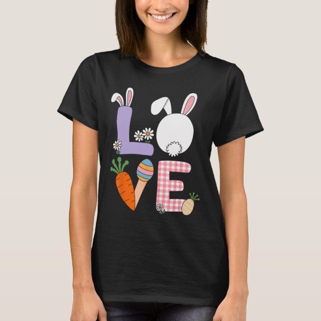Påsk Vår Kärlek Kanin Öron  T Shirt (Framsida)