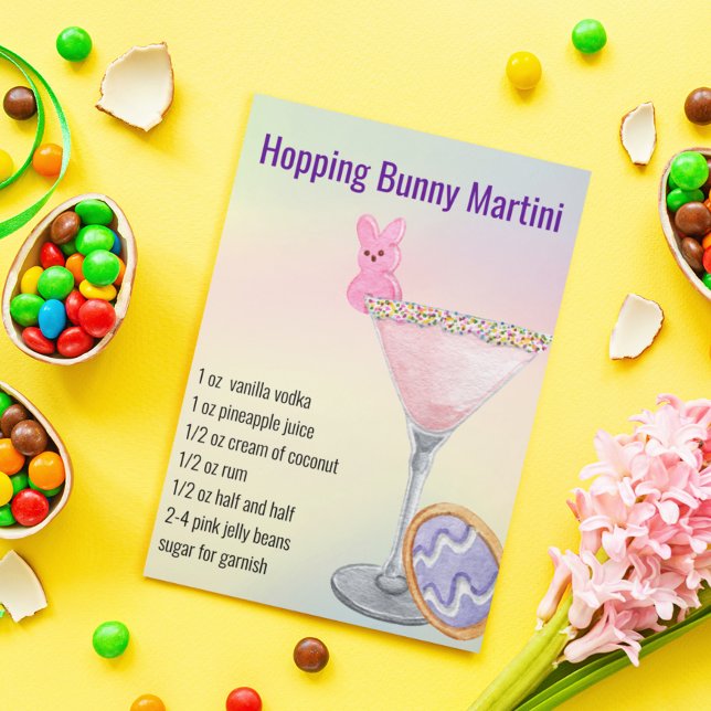 Påsk Vår Martini Cocktail Recipe Vykort (Skapare uppladdad)