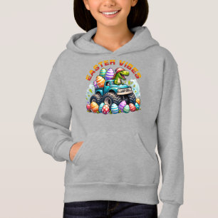 Påsk Vibes Dino om Monster Lastbil med Påskägg T Shirt
