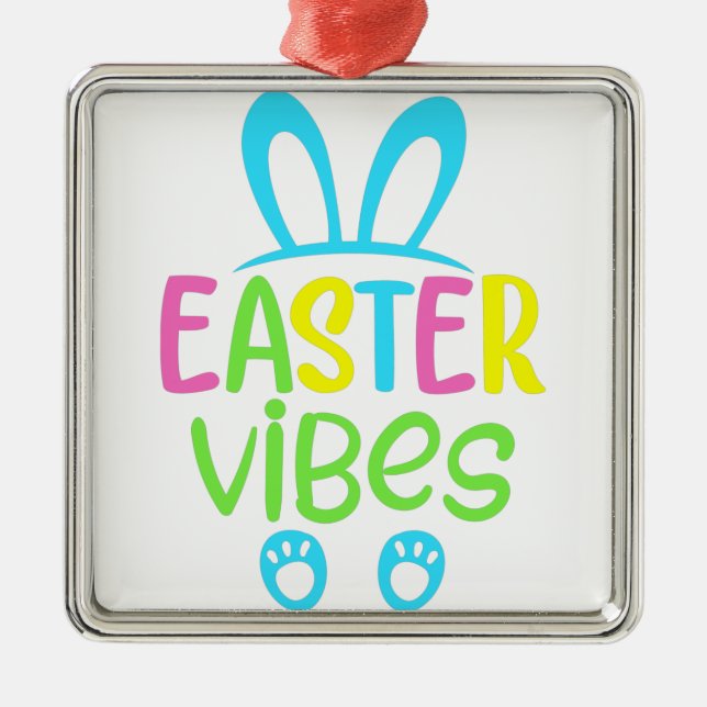 Påsk Vibes Pastel Julgransprydnad Metall (Framsidan)