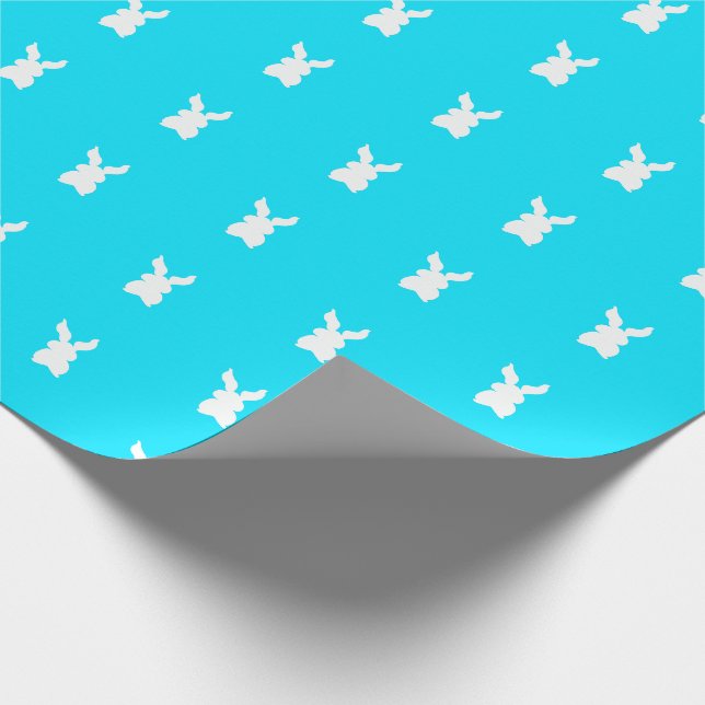 Påsk vibrant coral aqua blue bunny mönster presentpapper (Hörn)