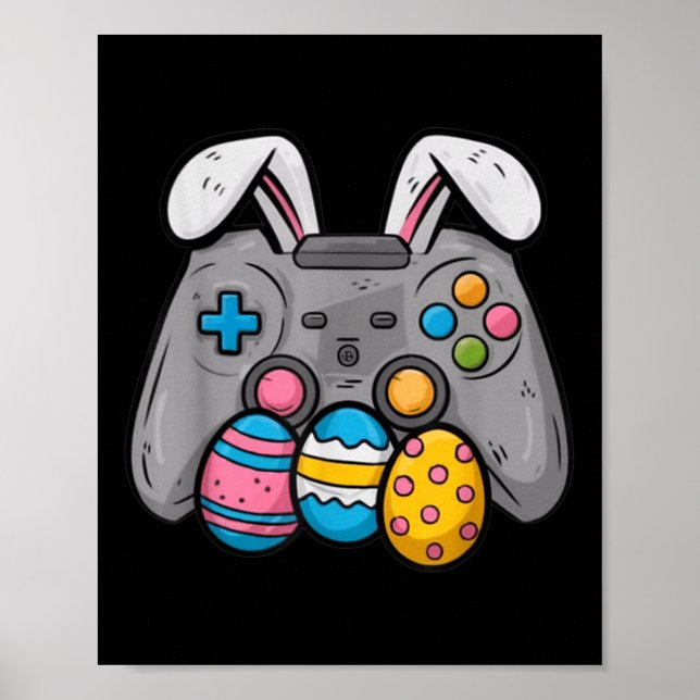 Påsk-videospelsspelsskivan Eggs Gaming Gamer Boys  Poster (Framsidan)
