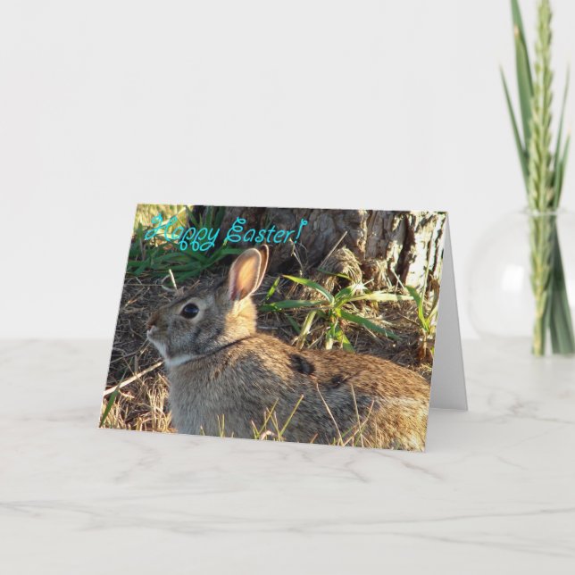 Påsk Vild Rabbit Helgkort (Framsida)