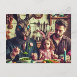 Påsk Vintage Candy Supper Horror Rabbit Vykort