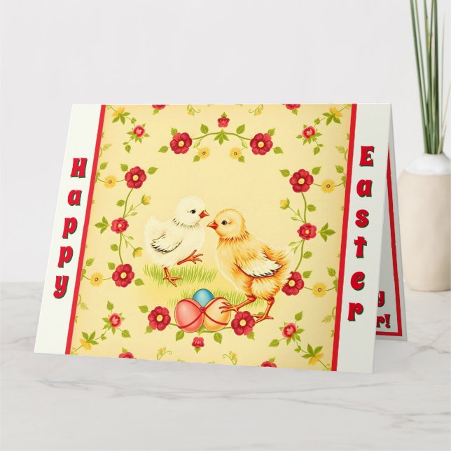 Påsk Vintage Little Chicken Helgdag Collection Kort (Framsida)
