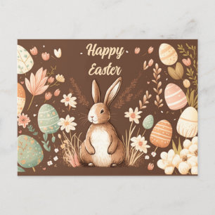 Påsk vykort med bunny och choklad färg