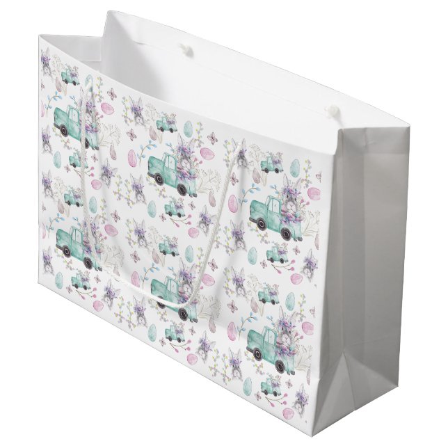 Påsk Watercolor Bunny Lastbil (Framsidan Vinklad)